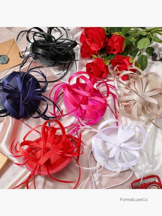 6 Pcs Derby Party Fascinator Hats for Women Tea Party Wedding Feather Hair Clip main image 2